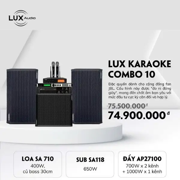 Lux karaoke combo 10 – Loa karaoke chính hãng Lux Audio