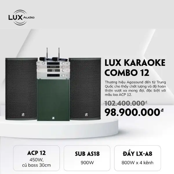 Loa karaoke chính hãng Lux Audio Combo 12 – Chuẩn 2025