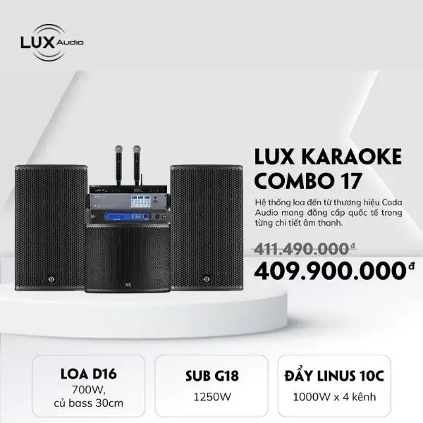 Lux karaoke combo 17 – Loa karaoke chính hãng Lux Audio