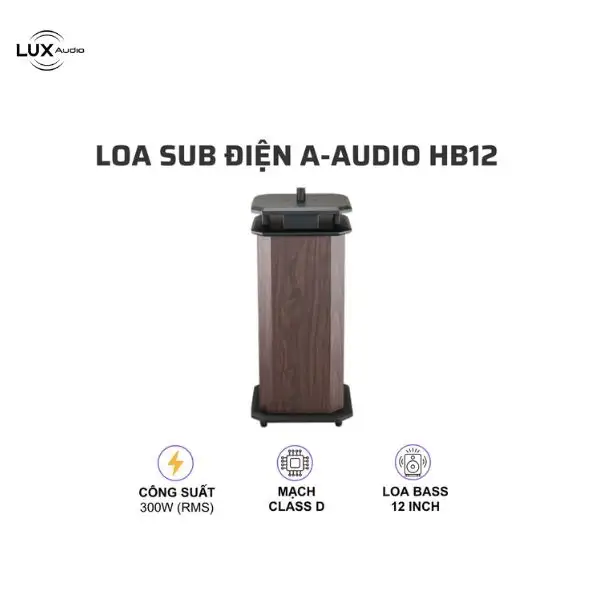 Loa Sub A-Audio HB12 – Sub Điện 12 Inch, Bass Sâu 28Hz, Công Suất 450W